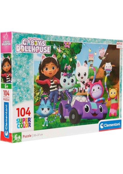 104 Parça Supercolor Puzzle: Gabby’s Dollhouse