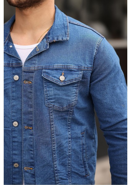 Slim Fit Lacivert Kot Ceket Erkek Trend Polo Yaka %100 Pamuk Günlük Kullanım İçin fiyatları