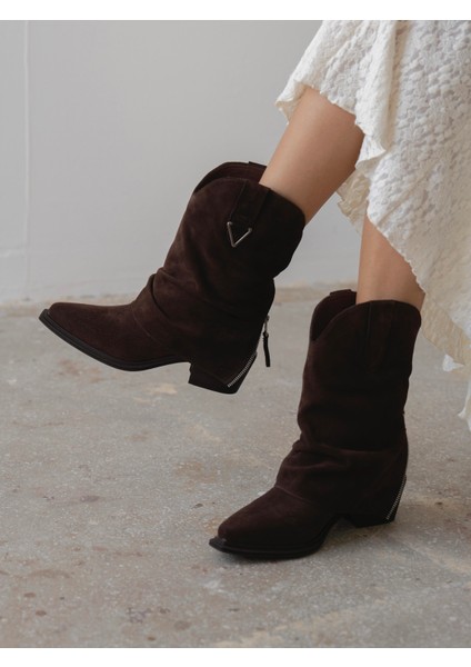 Karla Kahve Süet Hakiki Deri Kadın Bot fırsatları