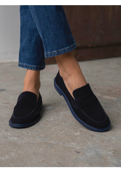 Carmira Lacivert Süet Hakiki Süet Kadın Makosen fiyatları