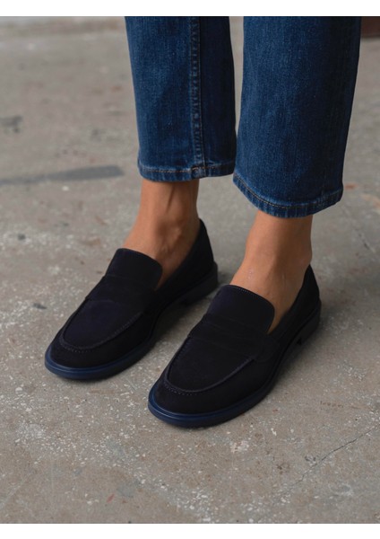 Carmira Lacivert Süet Hakiki Süet Kadın Makosen modelleri