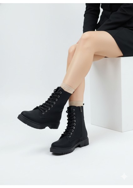 Kadın Bağcıklı Fermuarlı Düz Desen Kaymaz Taban Postal modelleri