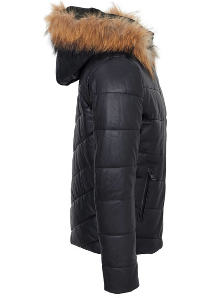 Lacivert Hakiki Deri Erkek Deri Mont - E23KDM310463-Q3R