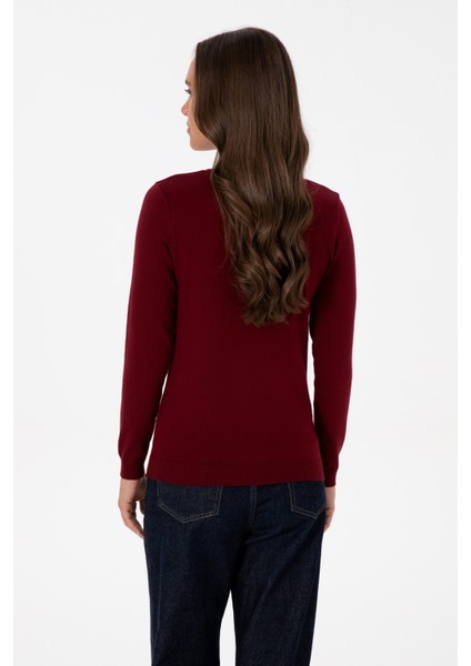 Kadın Bordo Kazak /triko 50307727-VR014 indirimleri