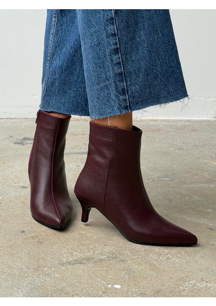 Lydia Bordo Hakiki Deri Kadın Bot fiyatları