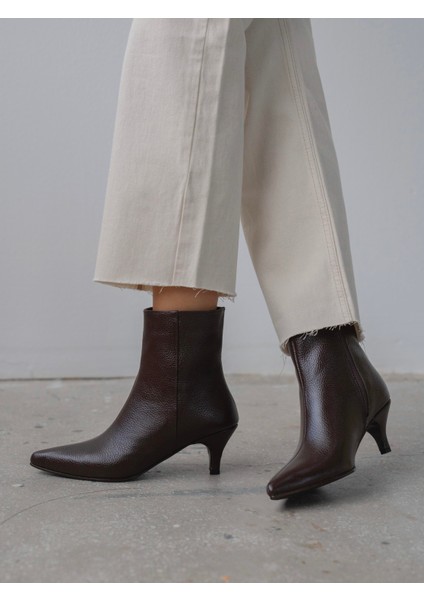 Lydia Kahve Hakiki Deri Kadın Bot fiyatları