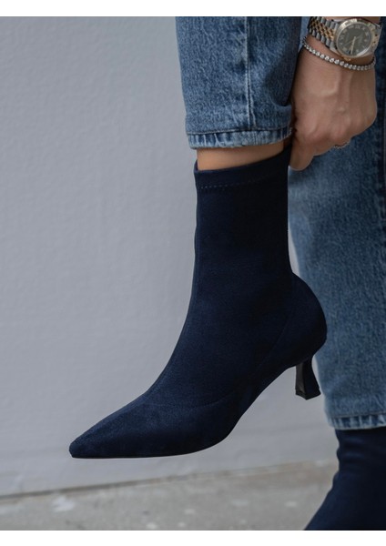 Bobby Streç Lacivert Süet Bot