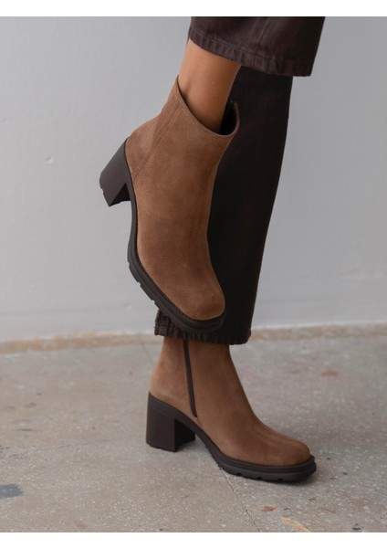 Etno Camel Süet Hakiki Deri Kadın Bot modelleri