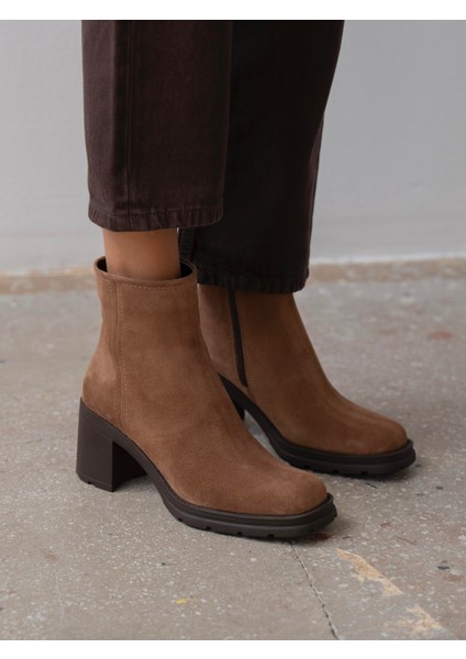 Etno Camel Süet Hakiki Deri Kadın Bot fırsatları