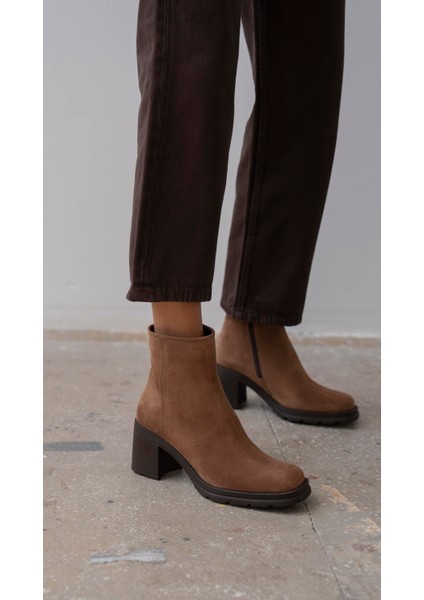 Etno Camel Süet Hakiki Deri Kadın Bot indirimleri
