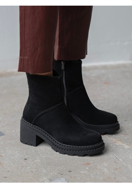Muno Siyah Süet Hakiki Süet Kadın Bot modelleri