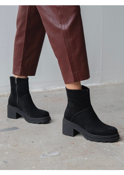 Muno Siyah Süet Hakiki Süet Kadın Bot fırsatları