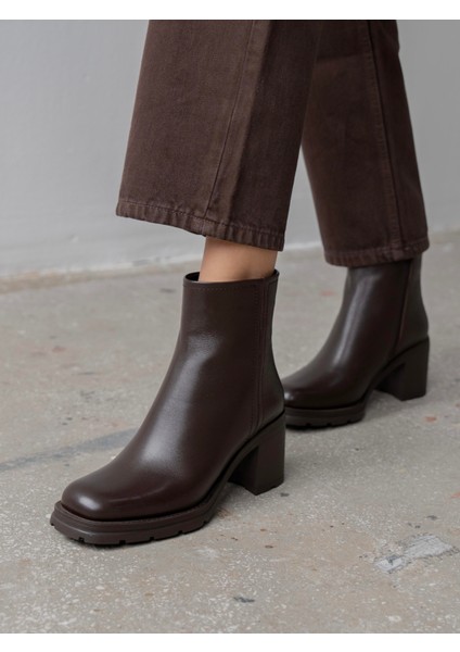 Etno Kahve Hakiki Deri Kadın Bot