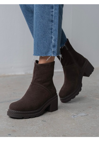 Muno Kahve Süet Hakiki Süet Kadın Bot modelleri