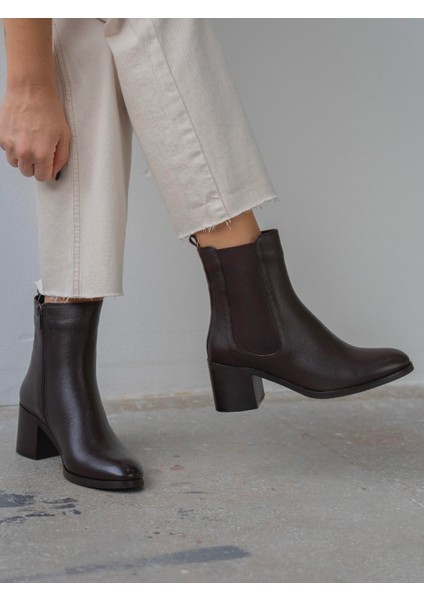 Codra Kahve Hakiki Deri Kadın Bot modelleri