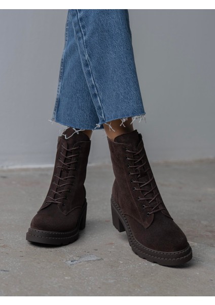 Nokka Kahve Süet Hakiki Deri Kadın Bot fiyatları