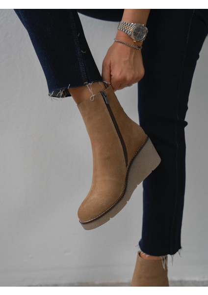 Nubia Camel Süet Hakiki Deri Kadın Bot modelleri