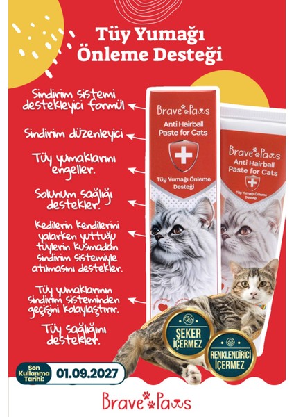 Kediler Için Tüy Yumağı Önleme Desteği – Sindirimi Destekler, Tüy Toplanmasını Azaltır