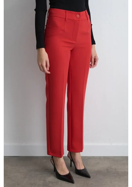Boru Paça Pantolon - Kırmızı fiyatları