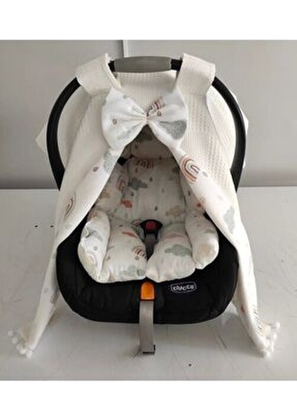 Puset Örtüsü ve Puset Minderi Wafel Pike Kumaşla Gri Renkli 115x80 cm fırsatları