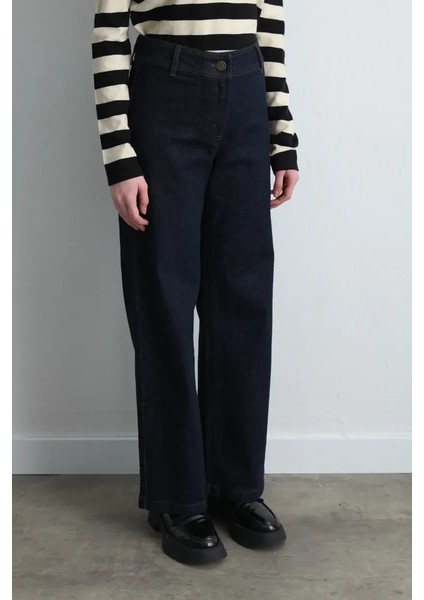 Bol Paça Denim Pantolon - Lacivert fiyatları