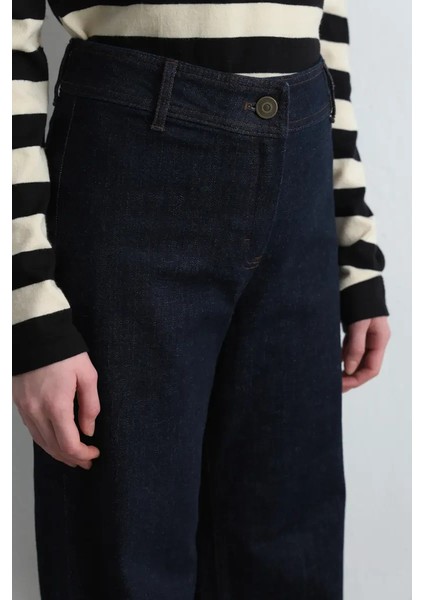 Bol Paça Denim Pantolon - Lacivert modelleri