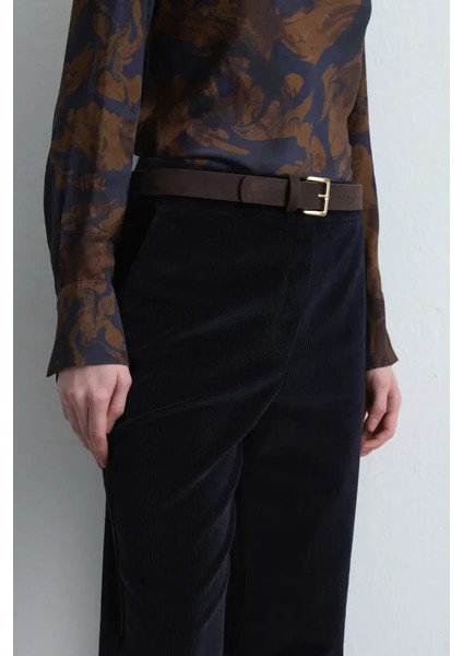 Anka Koleksiyonu Fitilli Kadife Boru Paça Pantolon - Lacivert indirimleri