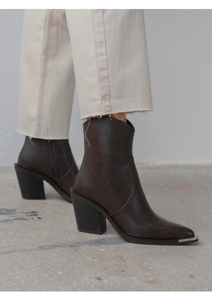 April Kahve Hakiki Deri Kadın Bot fiyatları