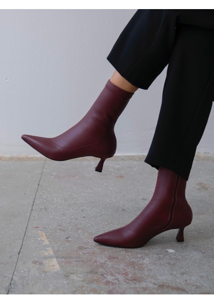 Bobby Streç Bordo Deri Bot fiyatları