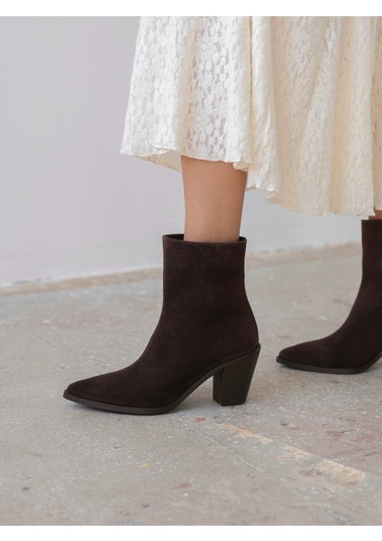 Lerona Kahve Süet Hakiki Deri Kadın Bot fırsatları