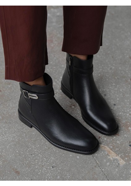 Huve Siyah Hakiki Deri Kadın Bot modelleri