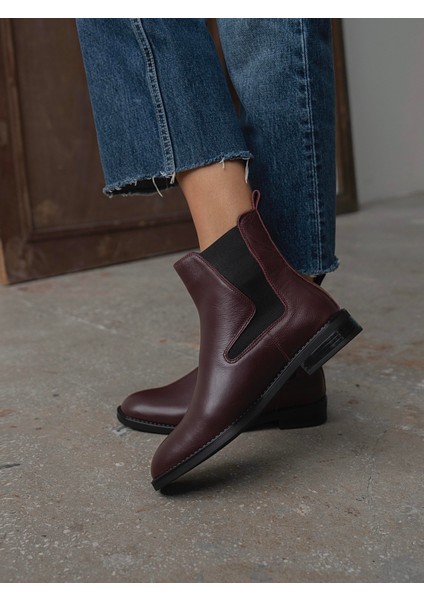 Ati Bordo Hakiki Deri Kadın Bot indirimleri