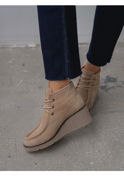 Durel Bej Süet Hakiki Deri Kadın Bot modelleri