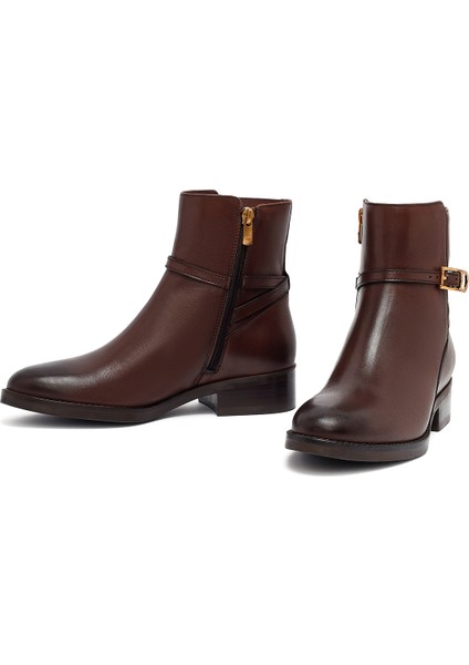 Kadın Kahverengi Fermuarlı Deri Bot 25WFD281418 modelleri