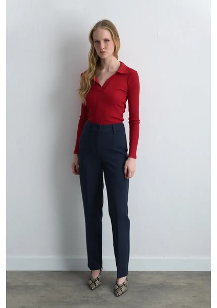 Boru Paça Pantolon - Lacivert