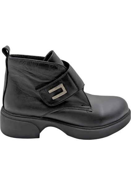 Arya - 815 | Hakiki Deri Ortopedik Cırtcırtlı Bot - Siyah - 39 modelleri