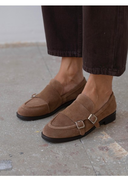 Vely Camel Süet Hakiki Deri Kadın Makosen modelleri