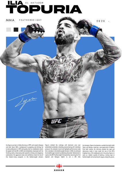 Ilia Topuria - El Matador Poster - Ufc Ilia Topruia Posteri - Çerçevesiz