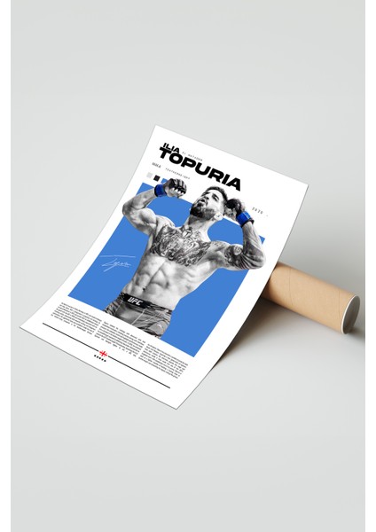 Ilia Topuria - El Matador Poster - Ufc Ilia Topruia Posteri - Çerçevesiz fiyatları