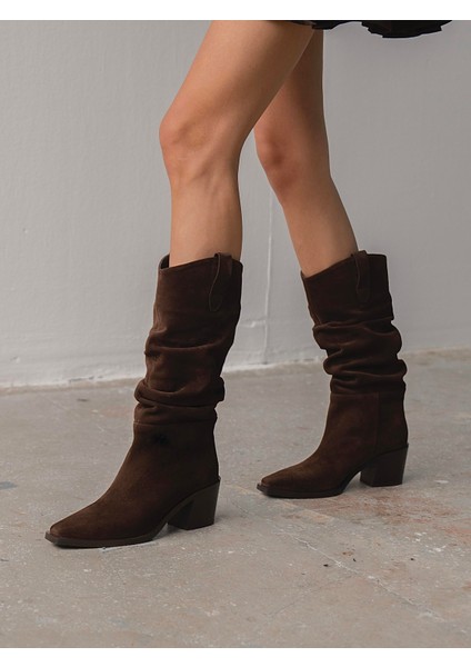 Dune Kahve Süet Hakiki Deri Kadın Çizme fırsatları