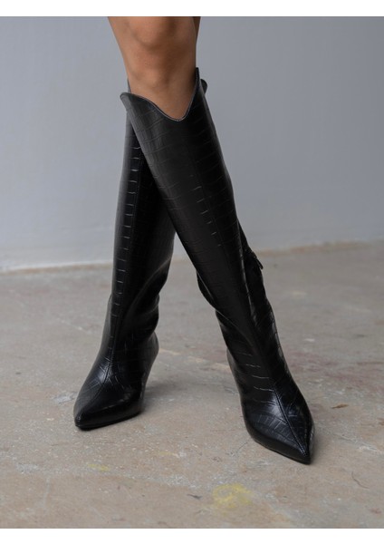 Zuris Siyah Kroko Çizme