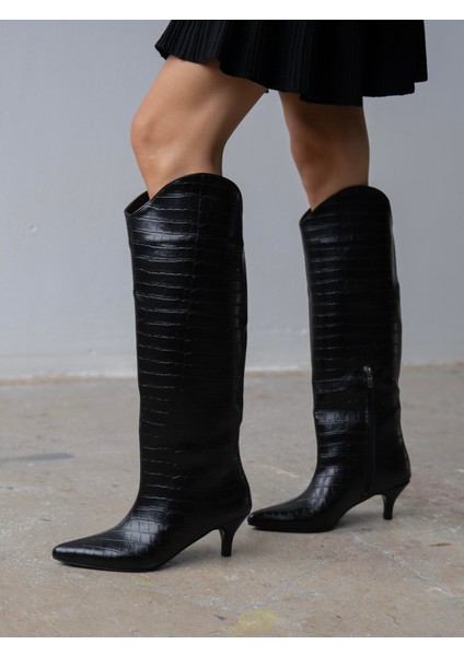 Zuris Siyah Kroko Çizme fiyatları