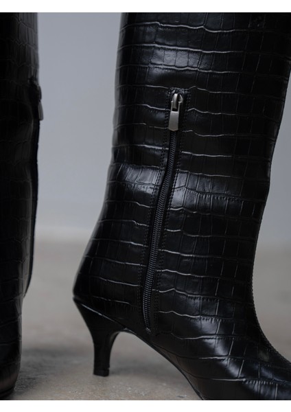 Zuris Siyah Kroko Çizme indirimleri