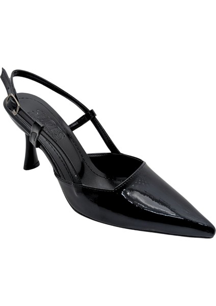 Zenna | Kadın Arkası Açık Stiletto - Çiğdem Kundura - Zenna - Siyah - 38