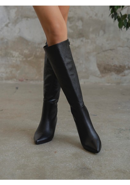 Zanka Siyah Hakiki Deri Çizme