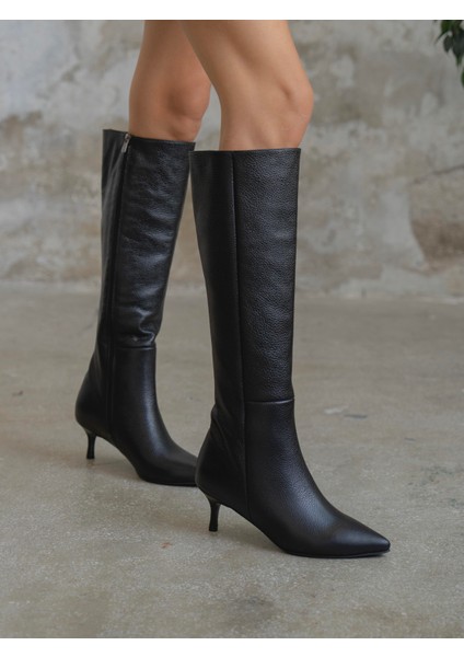 Zanka Siyah Hakiki Deri Çizme modelleri