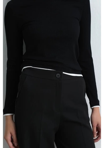 Palazzo Kumaş Pantolon - Siyah fırsatları