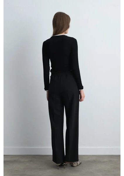 Palazzo Kumaş Pantolon - Siyah indirimleri