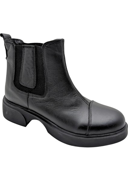 Arya - 813 | Ortopedik Hakiki Deri Chelsea Bot - Siyah - 38