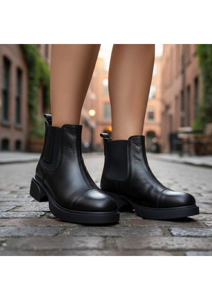 Arya - 813 | Ortopedik Hakiki Deri Chelsea Bot - Siyah - 38 fiyatları